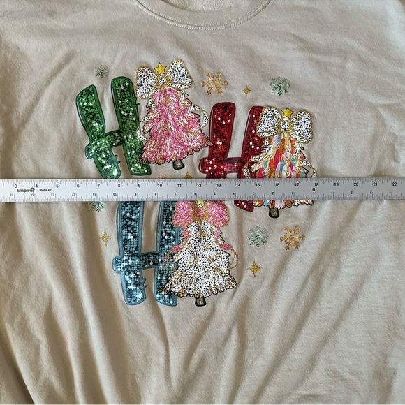 Beige Christmas Sweatshirt 2XL - Picture 3 of 6